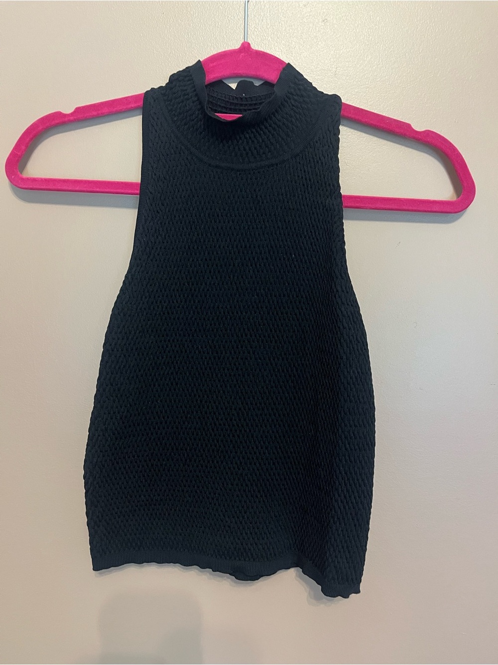 mittoshop Black Sleeveless Mock Neck Tank